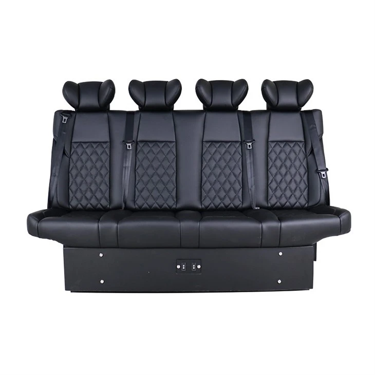 Elektrisk sort læder 4-Passenger Van Seat